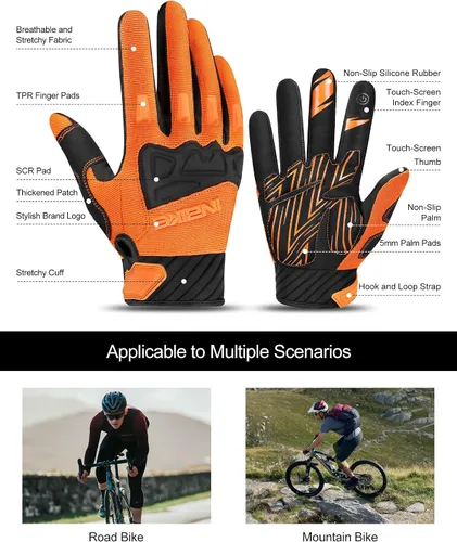 Miniatura 2 de INBIKE - Guantes de bicicleta de montaña para hombre, protectores de nudillos, acolchados, guantes de ciclismo transpirables para MTB, motocross