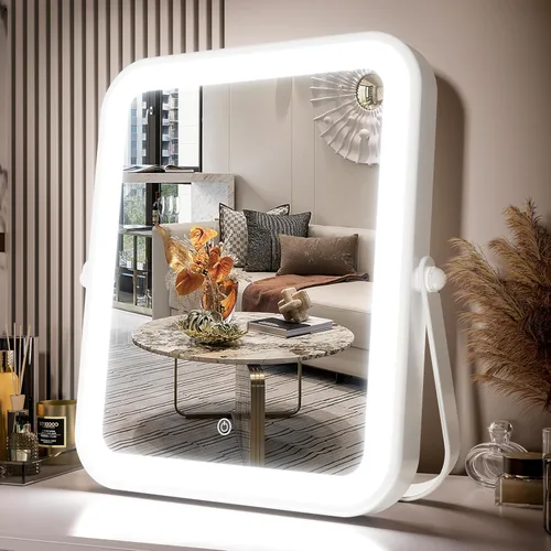 Miniatura 14 de PRIMETEK Espejo de tocador con luces, espejo de maquillaje grande de 19 x 22 pulgadas con luces, espejo de maquillaje iluminado LED, pantalla táctil
