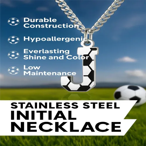 Miniatura 4 de Soccer Gifts Set A-Z Letter Soccer Necklace for Men Novelty Soccer Socks&Soccer Bracelets for Soccer Lovers