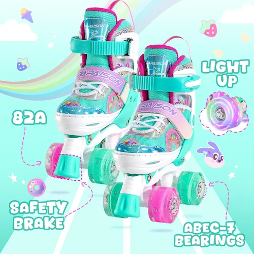 Miniatura 4 de PAPAISON Patines de ruedas ajustables con ruedas iluminadas para niñas, patines para niños y bebés de 4 a 6, 5 a 8, 8 a 12 años