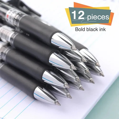 Miniatura 4 de Bribobo Bolígrafos de gel de punta fina, bolígrafos de escritura suave, bolígrafos retráctiles de tinta negra para suministros de oficina escolar