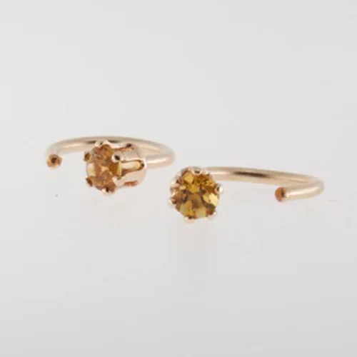 Miniatura 25 de Half Huggie Birthstone Gold Hoop Earrings for Women Tiny Cartilage Stud Piercing Earring Hypoallergenic Earring Screw Back Dainty Hug