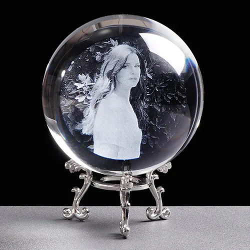 Miniatura 4 de Bola de fotos de cristal personalizada, bola de cristal con foto personalizada, accesorios de decoración del hogar, esfera de cristal para fotos
