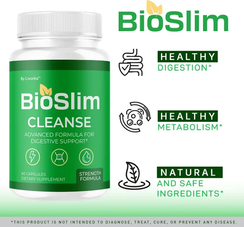 Miniatura 2 de BioSlim Cleanse Cápsulas (2 unidades) – Suplemento oficial de pastillas para pérdida de limpieza Bio Slim, fórmula avanzada de alta resistencia