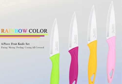 Miniatura 7 de Cuchillo de pelar de 4 pulgadas, juego de 4 cuchillos de pelar de frutas con funda de protección, pequeño cuchillo de pelado y corte afilado