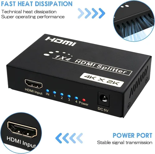 Miniatura 5 de Divisor HDMI 1 en 4 salidas, 4Kx2K @30Hz