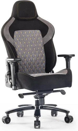 Miniatura 12 de Silla de juegos grande y alta de 440 libras, silla de juegos con base de metal, espuma viscoelástica lumbar, reposabrazos ajustable 4D, silla