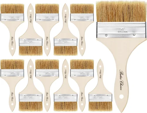 Miniatura 33 de Bates - Pinceles de pintura de cerdas naturales de 1 pulgada, juego de 16 unidades para pintura de astillas, tinte de madera y uso general