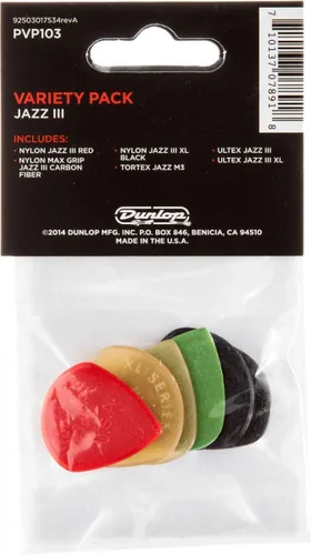 Miniatura 2 de Jim Dunlop Jazz III Pick - Paquete variado de 6