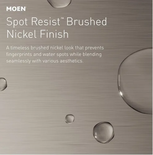Miniatura 11 de Moen Idora – Grifo de lavabo de baño con dos asas, centrado, de níquel cepillado resistente a las manchas, con montaje de desagüe, 84115SRN