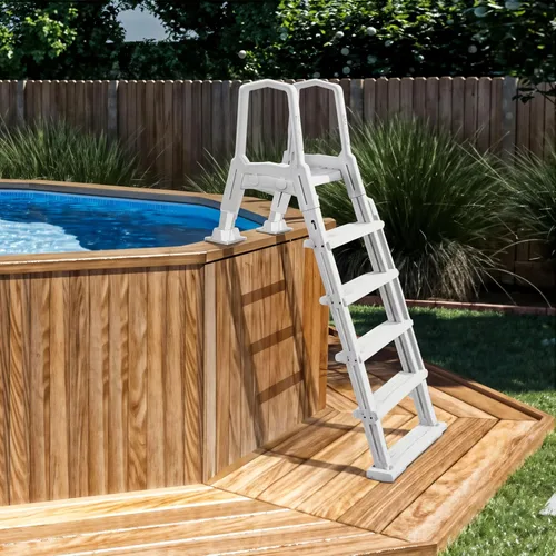 Miniatura 6 de XtremepowerUS Escalera para Piscina Elevada con Alfombrilla Protectora – Sistema de Escalones de Entrada Inclinada + Almohadilla de 10 x 24 Pulgadas