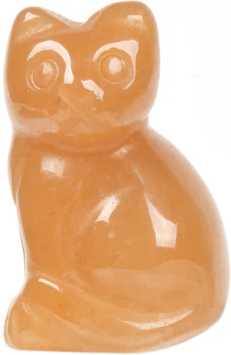 Miniatura 37 de Justinstones Escultura de gato tallada de cristal de cuarzo, estatua de gato de animal gatito de 1.181 in, mini figura de gato sentado de cristal