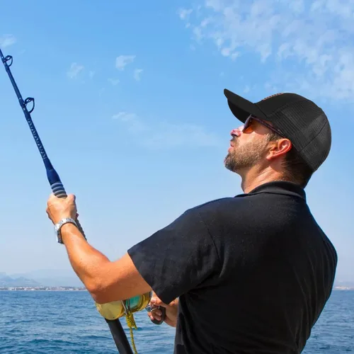 Miniatura 4 de Sombrero de pesca, regalos de pesca para hombres, bandera de pez de lubina, sombreros de trcuker para hombres, accesorios de equipo de pesca, cosas