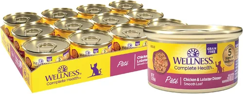 Miniatura 19 de Wellness Complete Health Paté Alimento Húmedo para Gatos Adultos, Natural, Rico en Proteínas, Sin Granos, 3 Onzas, Paquete de 24, (Pollo)