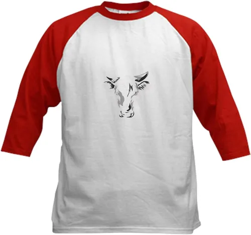Miniatura 4 de CafePress Not Your Mom Cow Mil Vegan Veganis Baseball Jersey Kids Cotton Baseball Jersey, 3/4 Raglan Sleeve Shirt