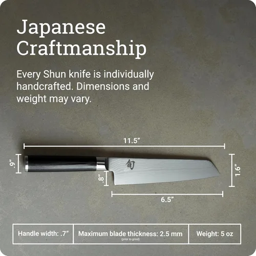 Miniatura 5 de Shun Cuchillo utilitario maestro clásico de 6.5 pulgadas, cuchillo japonés hecho a mano, núcleo VG-MAX con revestimiento de acero inoxidable