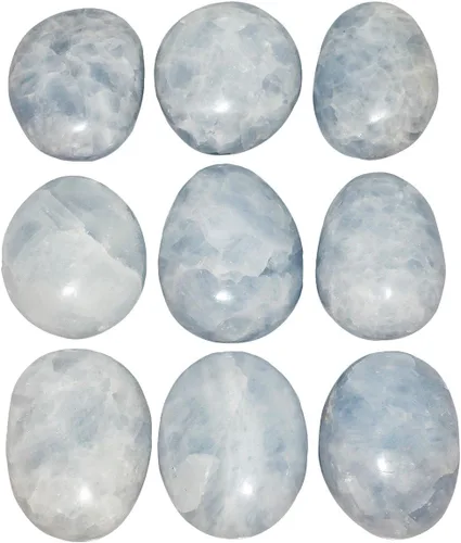 Miniatura 2 de Nupuyai Piedra de palma pulida irregular natural para reiki, piedras de preocupación pulidas, piedras de cuarzo de cristal de bolsillo, cianita azul