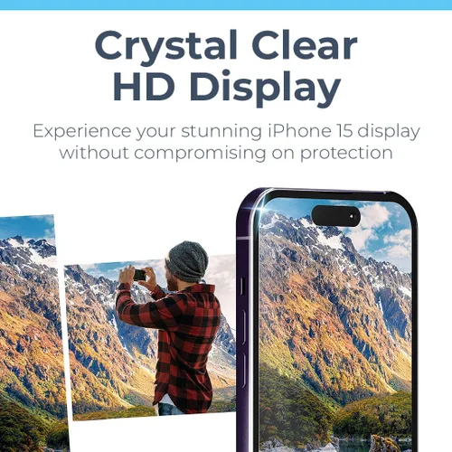 Miniatura 7 de Power Theory Protector de pantalla de privacidad compatible con iPhone 15 Plus, vidrio templado, protección antiespía