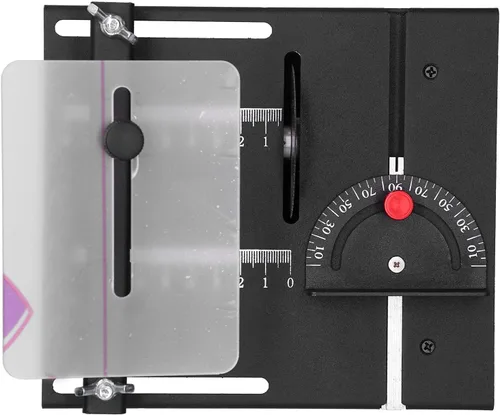 Miniatura 8 de Sierra de mesa Mini 100W, riel deslizante ajustable para carpintería, engranajes de 7 velocidades, corte de 0-90 grados, 0-6000r / min, aleación