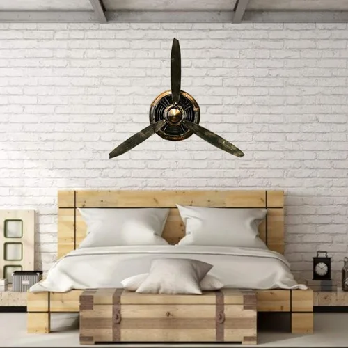 Miniatura 5 de Hélice de metal KTV para decoración de pared, estilo industrial retro, hélice mecánica montada en la pared, escultura de pared de hierro forjado 3D