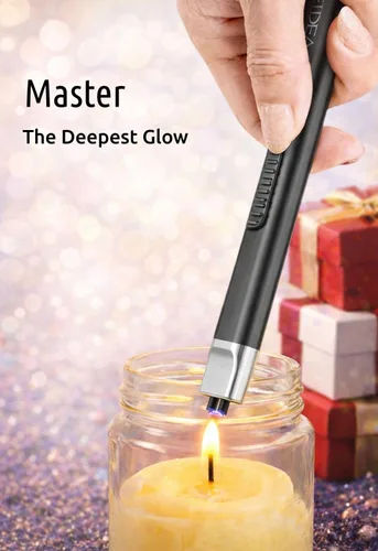 Miniatura 5 de REIDEA Encendedor eléctrico, regalos para los amantes de las velas [rellenos de calcetines para mujeres y hombres], parte superior retráctil, Oro