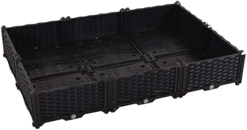 Miniatura 11 de BAOYOUNI - Juego de jardinera cuadrado para jardín elevado, maceta de plástico, caja de cultivo para verduras, hierbas, flores y plantas suculentas