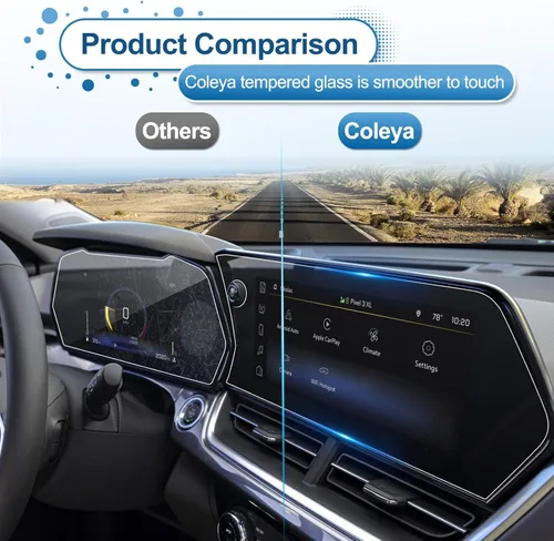 Miniatura 7 de Paquete de 2 protectores de pantalla para Chevy Trax 2024 2025 2026 para Chevrolet Trax (11 pulgadas Navi+8 pulgadas Dash) (LT/2RS/ACTIV), vidrio