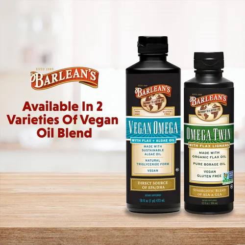 Miniatura 7 de Barlean's Suplemento vegano Omega de lino líquido y aceite de algas a base de plantas EPA DHA de aceite de algas y linaza orgánica, suplementos