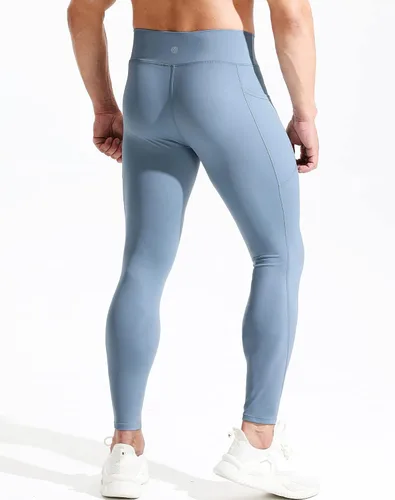 Miniatura 4 de NELEUS Pantalones de compresión de capa base para hombre, mallas de correr con bolsillo para teléfono