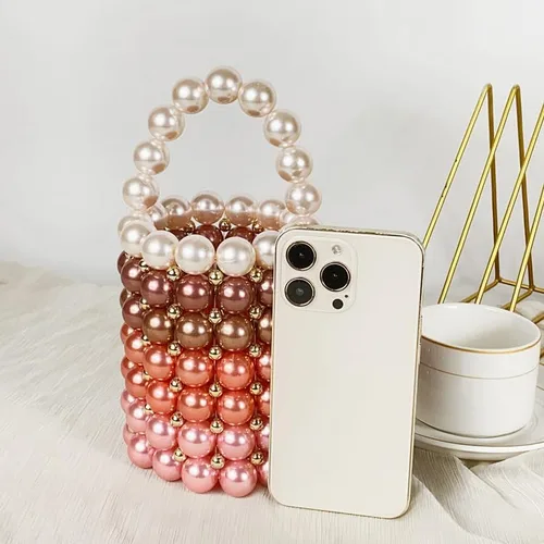 Miniatura 4 de Bolso bandolera de mano multicolor con cuentas de mano para mujer