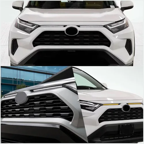 Miniatura 5 de Switchback - Lámpara LED DRL de rejilla antiniebla delantera blanca/ámbar, luz de circulación diurna con función de señal de giro intermitente Lente