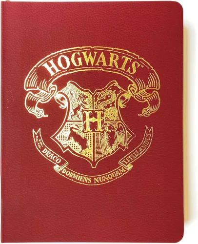 Paper House Productions Harry Potter Diario de Tapa Blanda de 8" con Acento de Papel Metalizado y Marcador de Página de Cinta de Satén - Escudo de