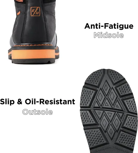 Miniatura 6 de SUREWAY Botas de trabajo GoodyearWelt resistentes al agua para hombre, 6 pulgadas, suaves, compuestas, resistentes al aceite/antideslizante, suela