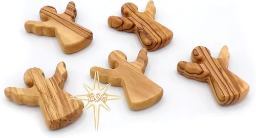 Miniatura 10 de Dacaret Factory Ángel de la guarda de madera de olivo, cabe en la mano y el bolsillo Reduce el estrés y la ansiedad Ángel de palma Figuras