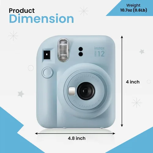 Miniatura 6 de Fujifilm Instant Mini 12 cámara + paquete de accesorios y funda personalizada compatible + Fuji Instant (20 disparos) mini álbum de fotos de Azul