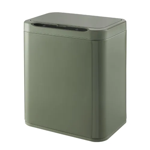 Miniatura 9 de ELPHECO Basurero de acero inoxidable para oficina, con sensor de movimiento, sin contacto, cubo de basura inteligente automático para cocina, Blanco