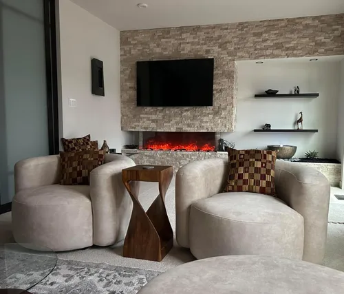 Miniatura 4 de Acanva - Sofá de terciopelo con respaldo curvo y diseño moderno de lujo, sofá minimalista cómodo para sala de estar, apartamento, espacio