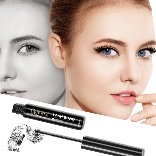 Miniatura 7 de QUEWEL Lash Bond - Pegamento de pestañas en racimo negro para extensiones de pestañas, rímel impermeable de larga duración