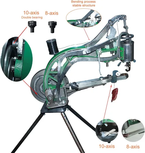 Miniatura 3 de The New Cobbler Machine 10 - Rodamientos, máquina de coser de cuero a mano para reparación de zapatos, máquina de zapatero con línea de nailon