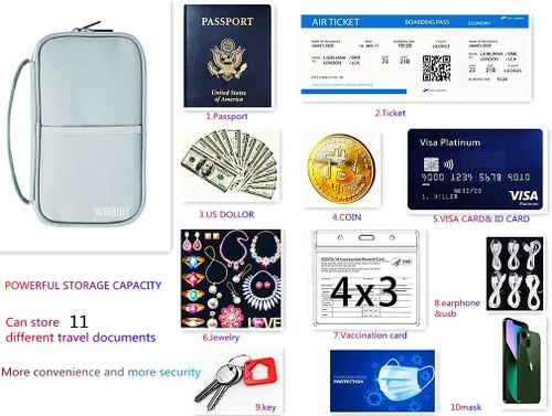 Miniatura 7 de Pasaporte Holder, Gris, Multifunción