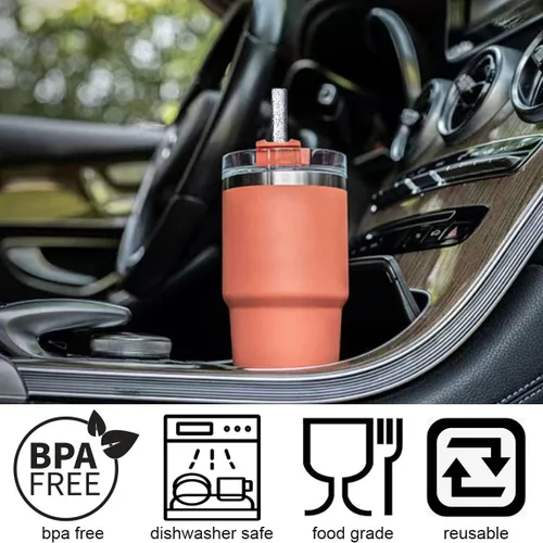 Miniatura 6 de ALINK Pajitas reutilizables con purpurina para vaso Stanley de 40 onzas y 30 onzas, popotes de plástico duro de 12 pulgadas de largo, popote