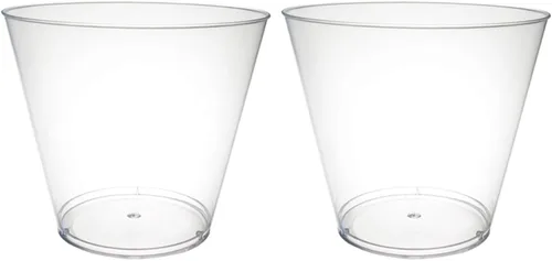 Miniatura 5 de Party Essentials Vasos desechables de 9 onzas para fiesta, vasos antiguos, vasos de cóctel, 20 unidades, plástico duro transparente