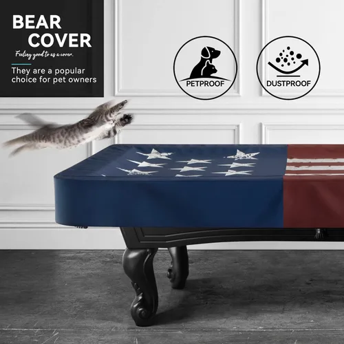 Miniatura 3 de Cubierta para Mesa de Billar BEARCOVER, Accesorios de Mesa de Billar de Piel Sintética Resistente Impermeable para Interior/Exterior, Accesorios