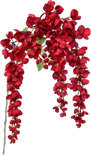 Miniatura 8 de Arbusto de flores colgantes de glicina blanca artificial, 2 piezas de 38.2 pulgadas, guirnalda de glicina de seda falsa, flores de glicina, Blanco
