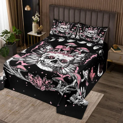 Miniatura 7 de Erosebridal Juego de colcha de luna trippy tamaño Queen, juego de edredón de estrellas psicodélicas, juego de colcha de astrología, juego de ropa