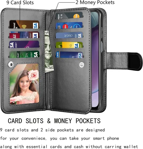 Miniatura 2 de Njjex Funda tipo cartera para Motorola Moto G Stylus 2023 5G, para Moto G Stylus 2023 5G, [9 ranuras para tarjetas] Funda de piel sintética