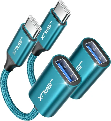 Miniatura 12 de JSAUX Adaptador USB C a USB 3.0 [2 unidades], USB C macho a USB hembra OTG adaptador compatible con MacBook Pro/Air, iPhone 17 Pro Max/iPhone Rojo