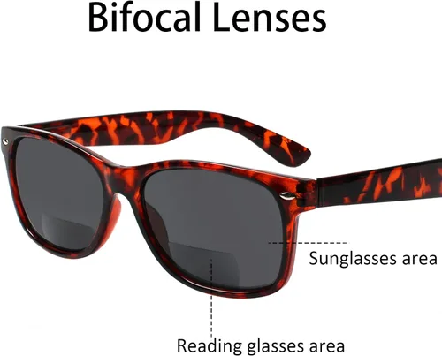Miniatura 3 de Pack de 4 gafas de lectura bifocales con lente gris, anteojos de sol bifocales con bisagra de muelle para exteriores, moda, para hombres y mujeres