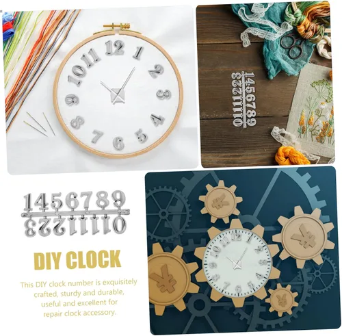 Miniatura 3 de 5Sets Números de reloj Números decorativos para relojes de pared Piezas de repuesto de plástico para decoración