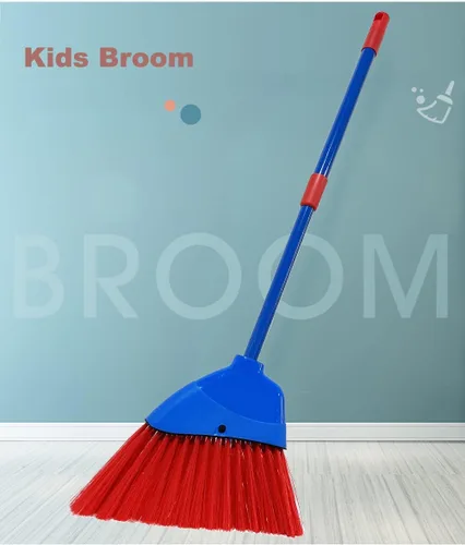 Miniatura 3 de Escoba para niños, herramienta de limpieza para niños, escoba pequeña retráctil para ayudante pequeño (azul + rojo)